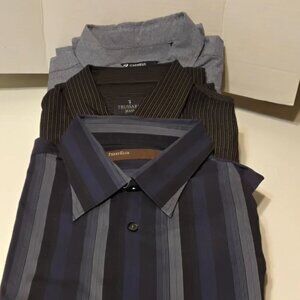 XL (3) Men's Long-sleeved Dress Shirts See Description for details
